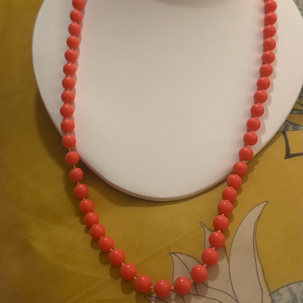Coral-Colored Beaded Necklace - Elegant Women’s Jewelry